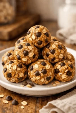 Homemade Peanut Butter Energy Balls stacked on a plate