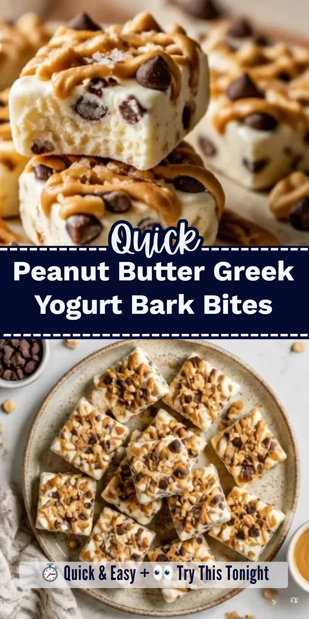 Peanut Butter Greek Yogurt Bark Bites