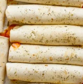 Homemade Pizza Roll Ups filled with cheese and pepperoni
