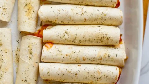 Homemade Pizza Roll Ups filled with cheese and pepperoni
