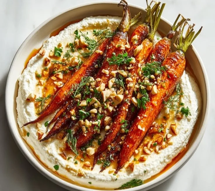 Roasted Carrots with Whipped Ricotta and Hot Honey