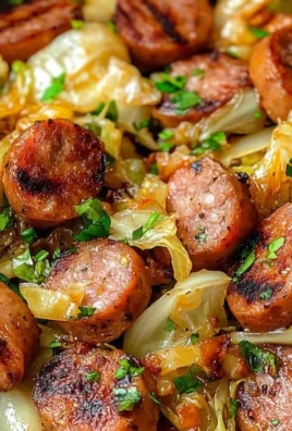 Sausage and Cabbage Stir Fry served in a bowl with colorful vegetables