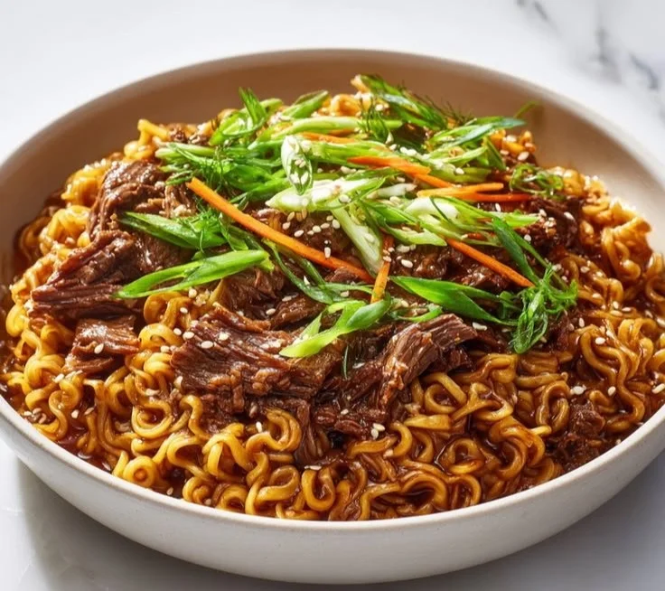 Slow Cooker Beef Ramen Noodles