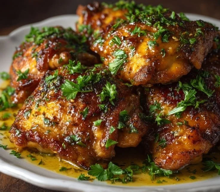 Slow cooker boneless chicken thighs in a savory sauce