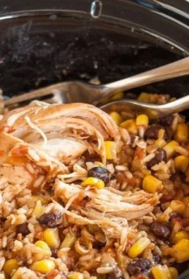 Delicious Slow-Cooker Chicken Burrito Bowls with fresh ingredients