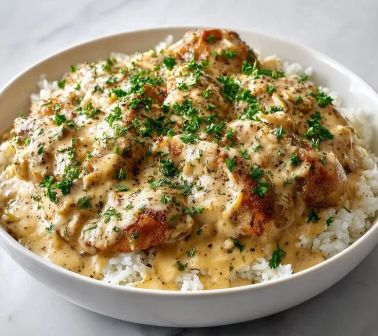 Smothered Chicken and Rice