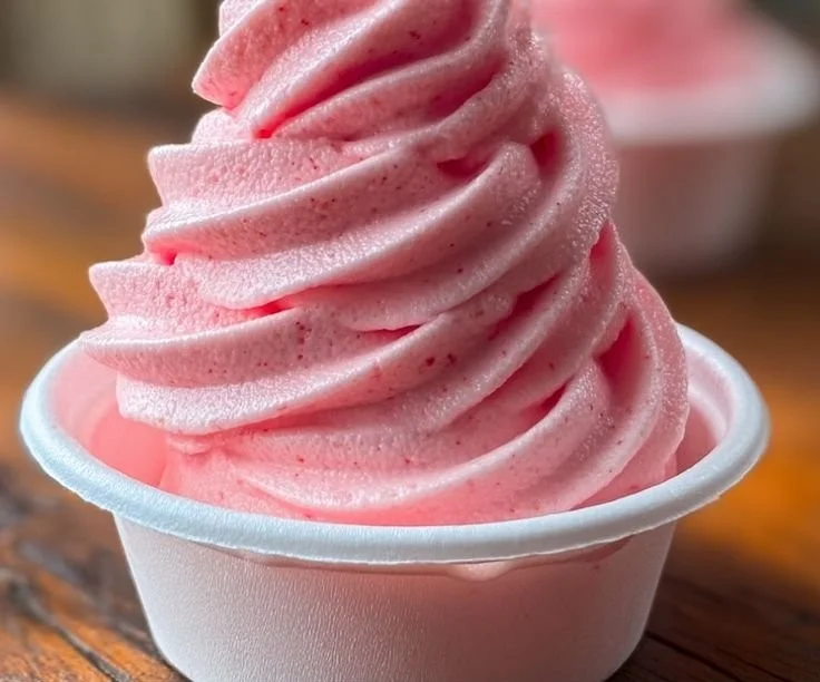 Delicious Strawberry Dole Whip dessert served in a bowl