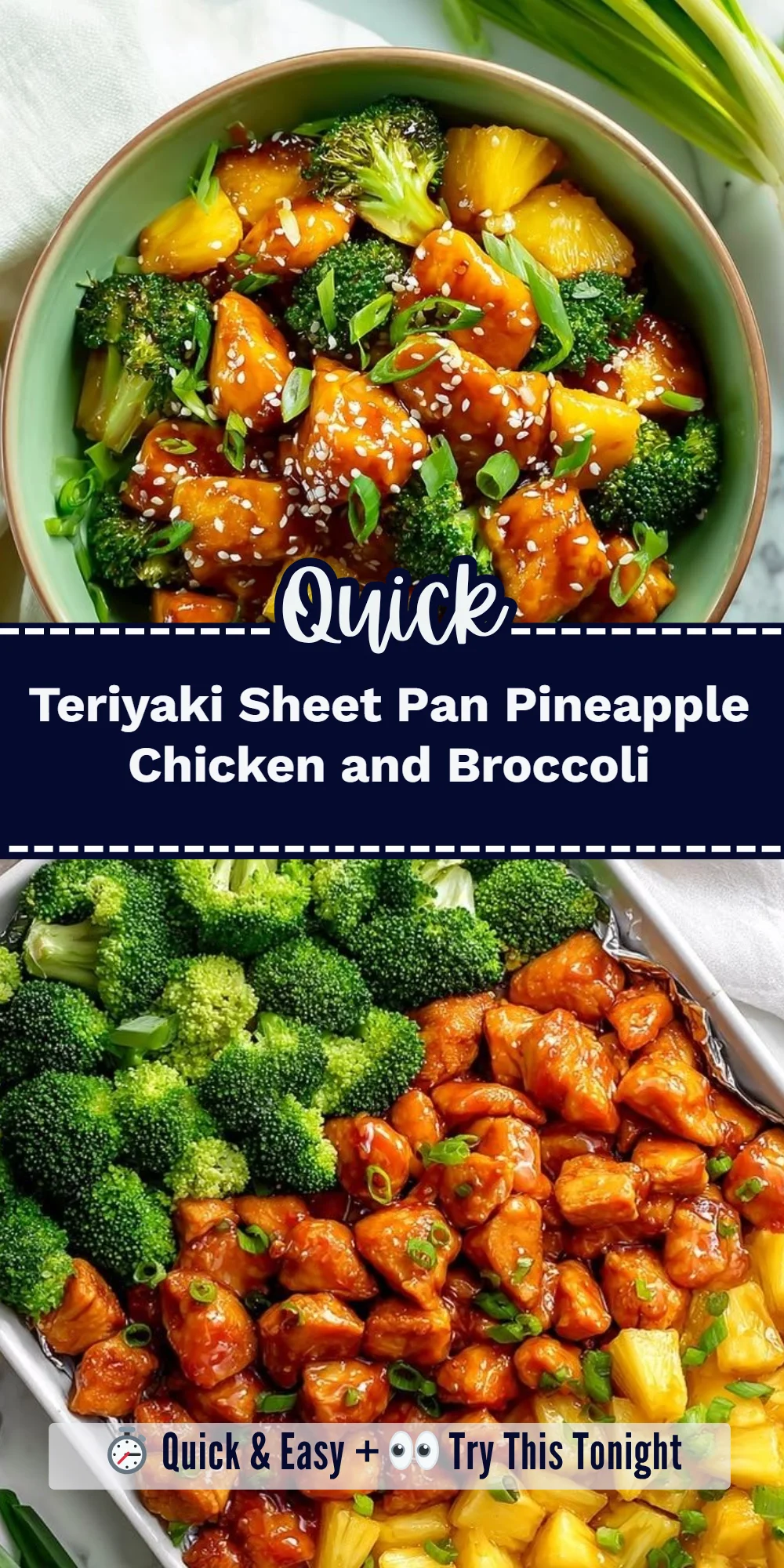Teriyaki Sheet Pan Pineapple Chicken and Broccoli