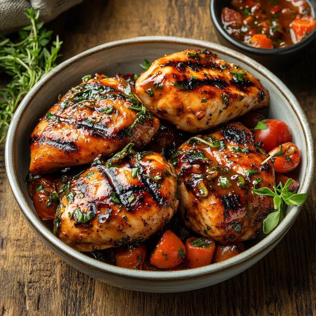 Juicy grilled chicken marinated in a flavorful chicken marinade recipe