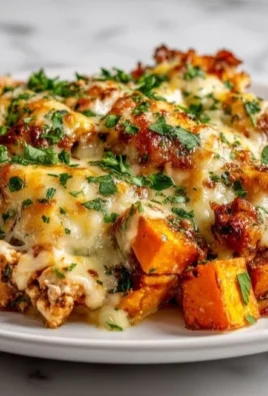 Turkey Sweet Potato Bake recipe showcasing savory turkey and sweet potatoes in a dish.